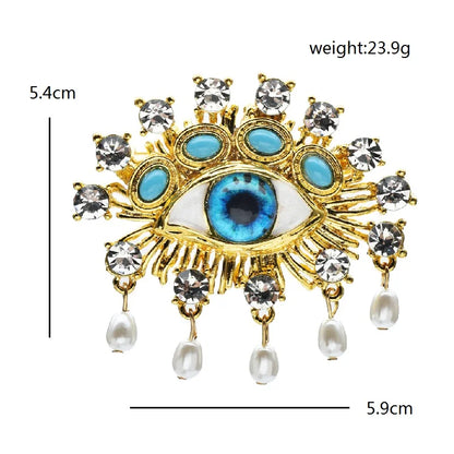 Broche Œil · Perles & Cristal