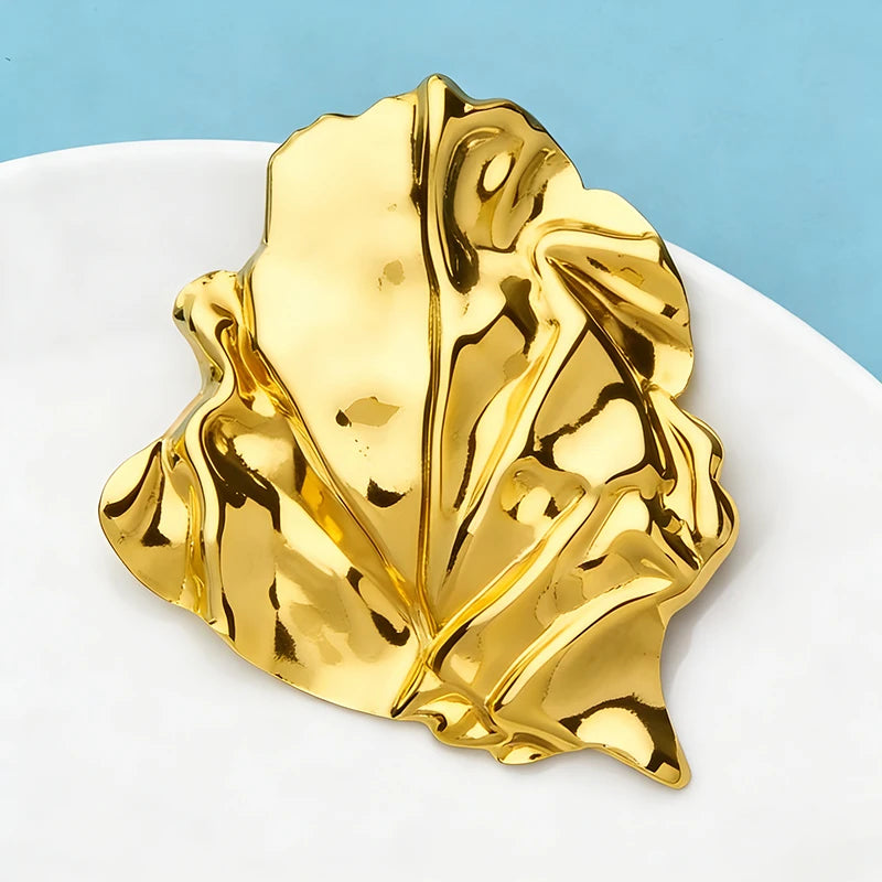 Broche Feuille · Acier