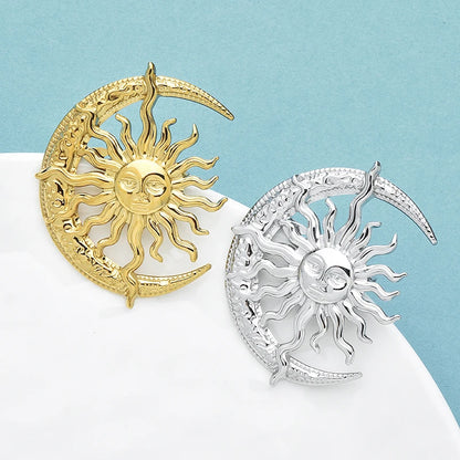 Broche Soleil & Lune · Acier