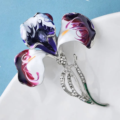 Broche Orchidée · Cristal