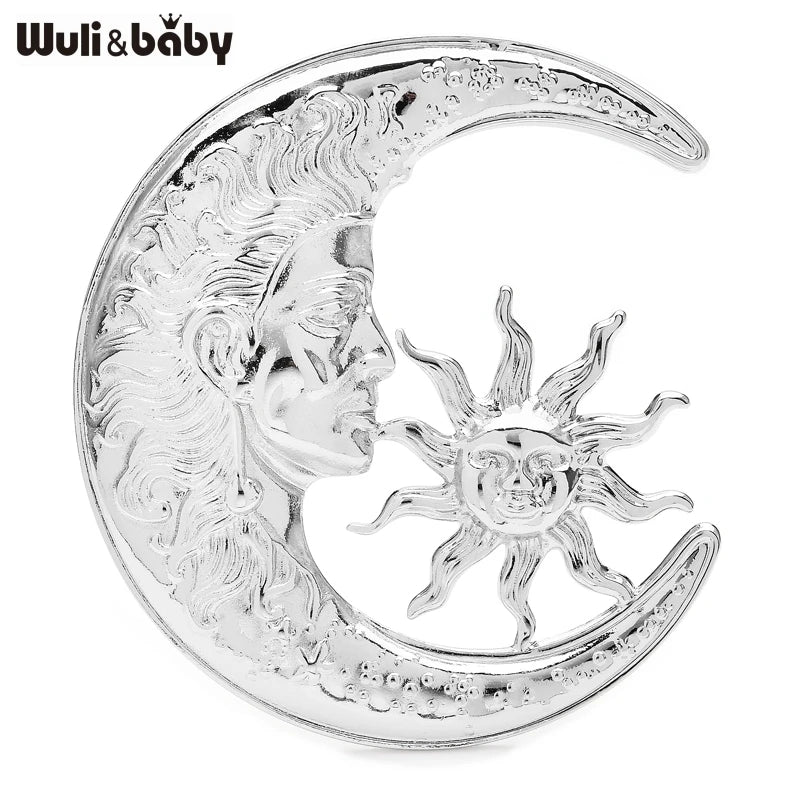 Broche Soleil & Lune · Acier