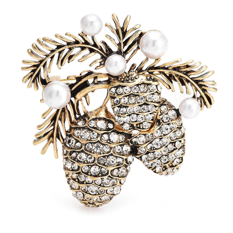 Broche Pomme de Pin Vintage