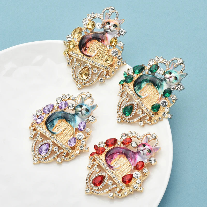 Broche Chat Vintage · Cristal