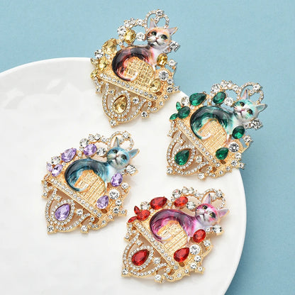 Broche Chat Vintage · Cristal