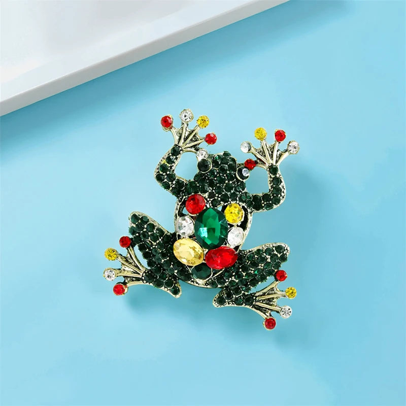 Broche Grenouille Vintage · Cristal