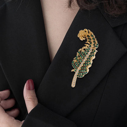 Broche Plume Vintage · Cristal