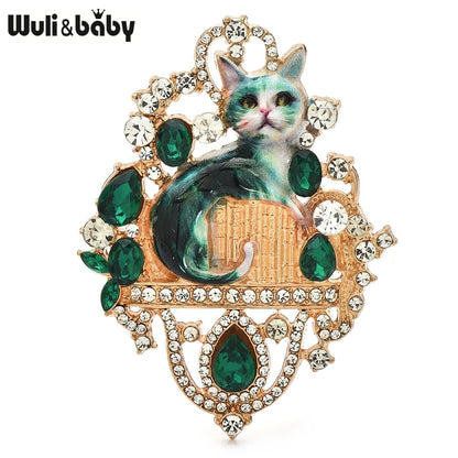 Broche Chat Vintage · Cristal