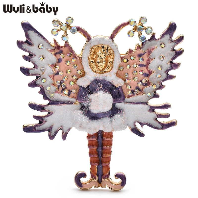 Broche Ange Vintage · Émail