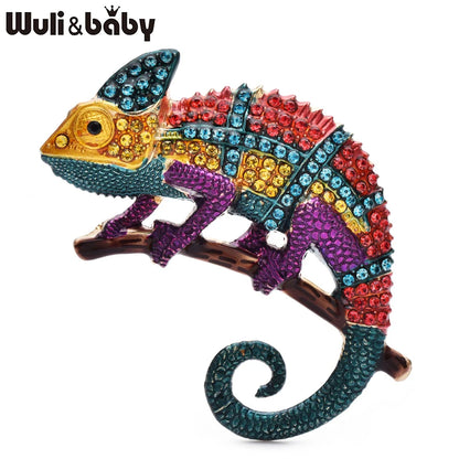 Broche Lézard · Cristal