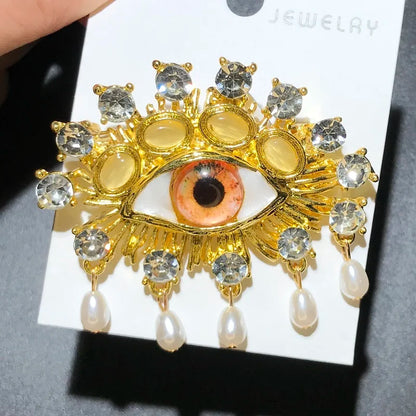 Broche Œil · Perles & Cristal