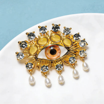 Broche Œil · Perles & Cristal