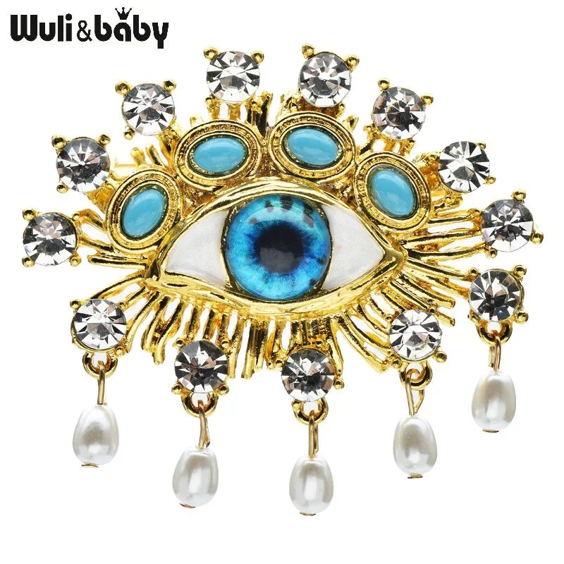 Broche Œil · Perles & Cristal