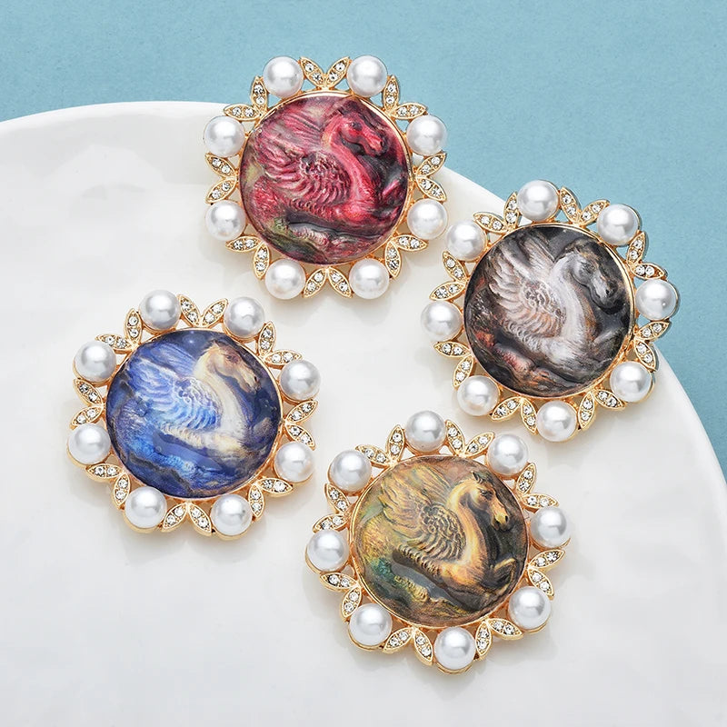Broche Cheval · Perles