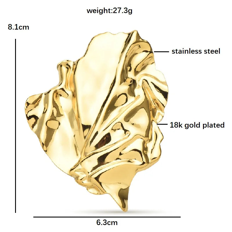 Broche Feuille · Acier