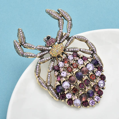Broche Araignée Vintage · Cristal