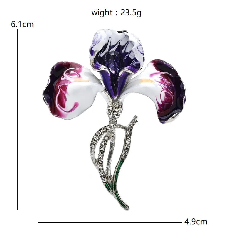 Broche Orchidée · Cristal
