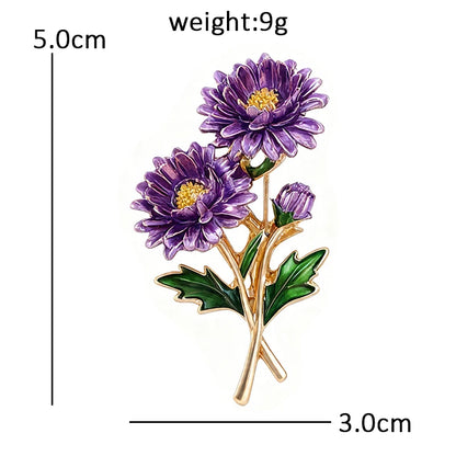 Broche Fleur · Émail