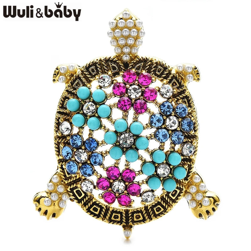 Broche Tortue Vintage · Cristal