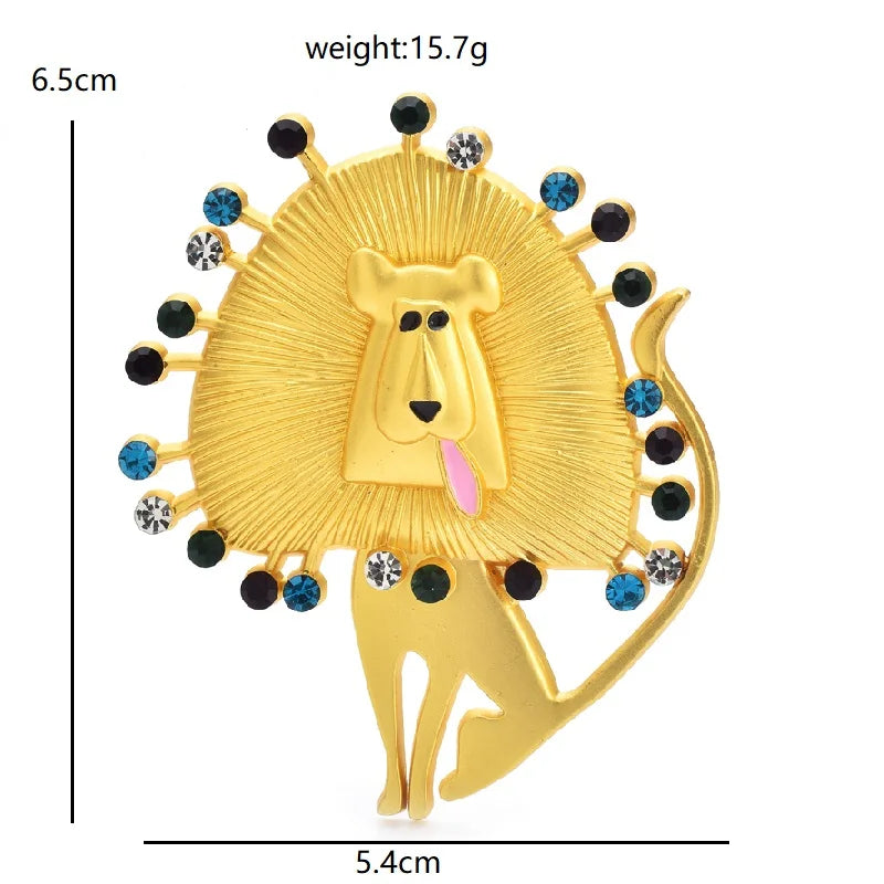 Broche Lion Vintage · Cristal
