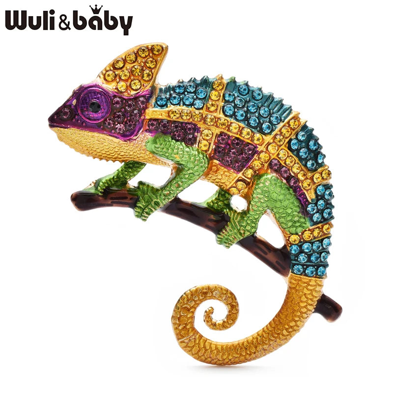 Broche Lézard · Cristal