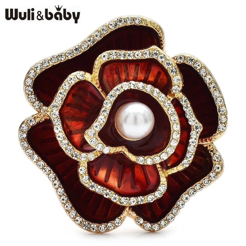 Broche Camélia · Émail