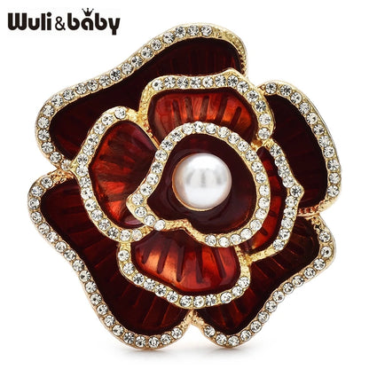 Broche Camélia · Émail