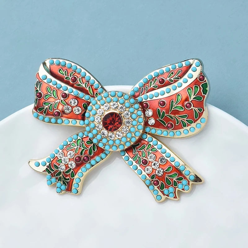 Broche Nœud Vintage · Émail