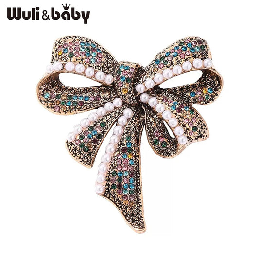 Broche Nœud Vintage · Cristal