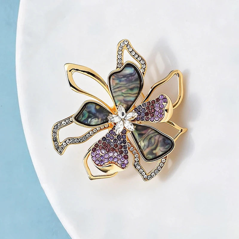 Broche Fleur · Cristal