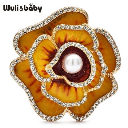 Broche Camélia · Émail