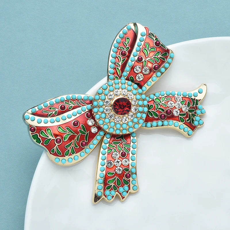 Broche Nœud Vintage · Émail