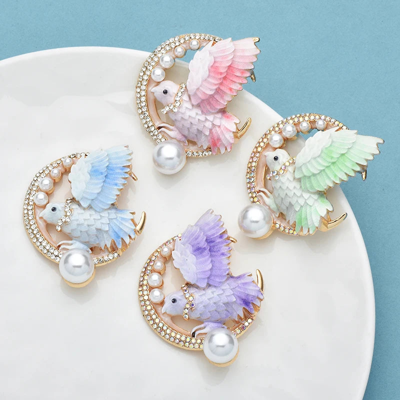 Broche Oiseau · Émail