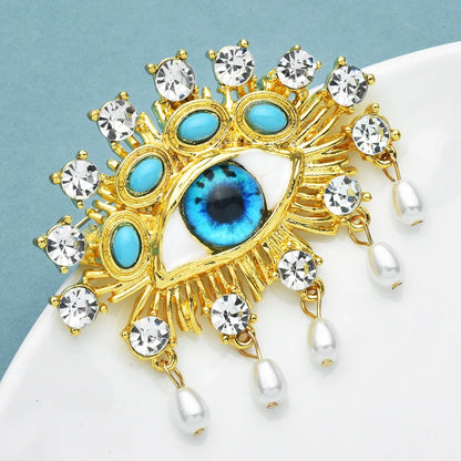 Broche Œil · Perles & Cristal