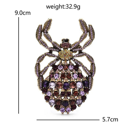 Broche Araignée Vintage · Cristal