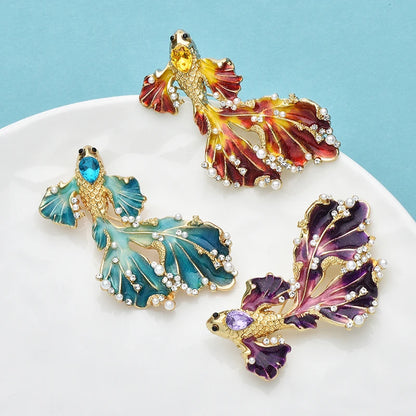 Broche Poisson Rouge · Émail