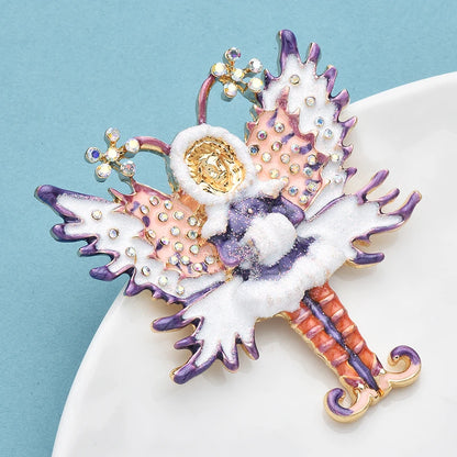 Broche Ange Vintage · Émail