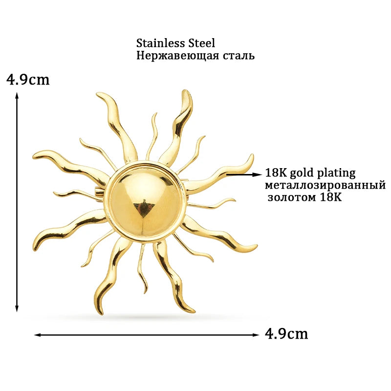 Broche Soleil · Acier