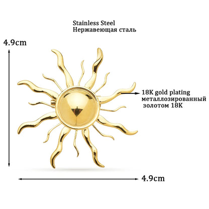 Broche Soleil · Acier