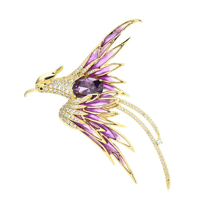 Broche Phénix · Cristal