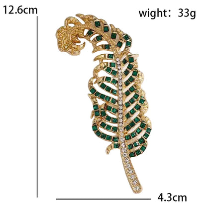 Broche Plume Vintage · Cristal