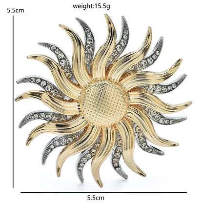 Broche Tournesol · Cristal