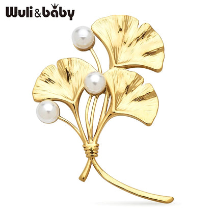 Broche Ginkgo · Perles