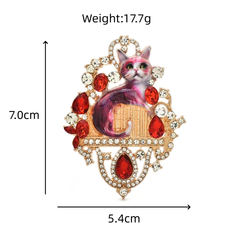 Broche Chat Vintage · Cristal