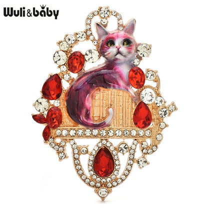Broche Chat Vintage · Cristal