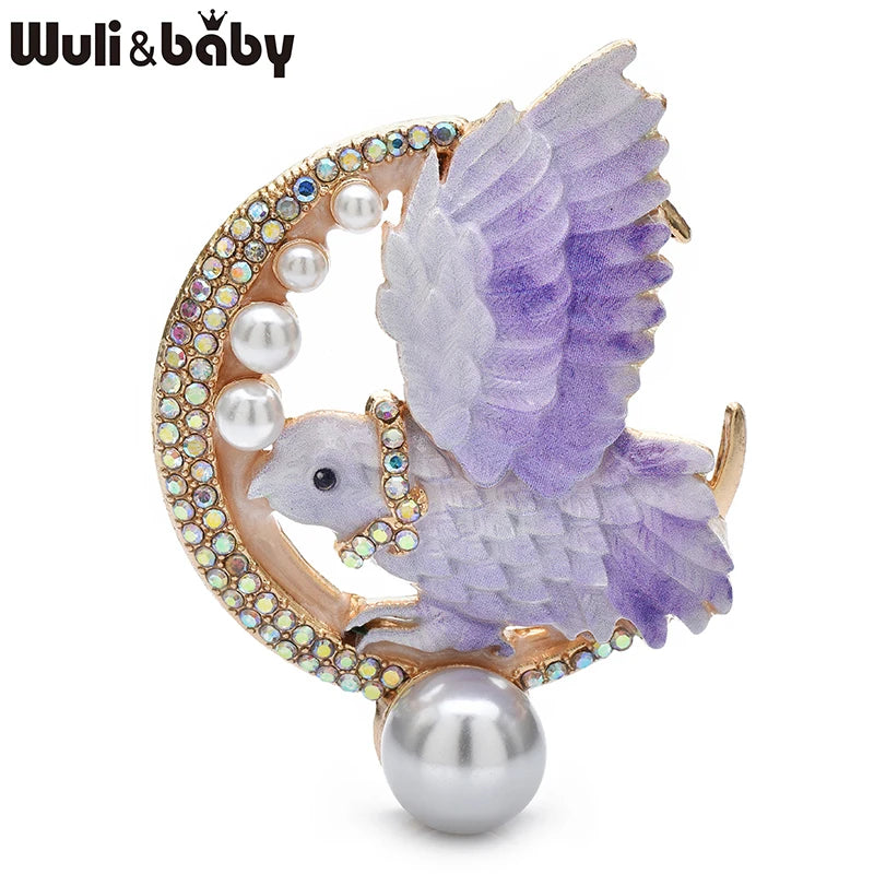 Broche Oiseau · Émail