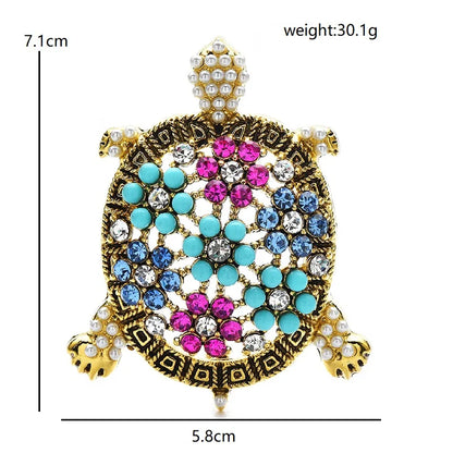 Broche Tortue Vintage · Cristal