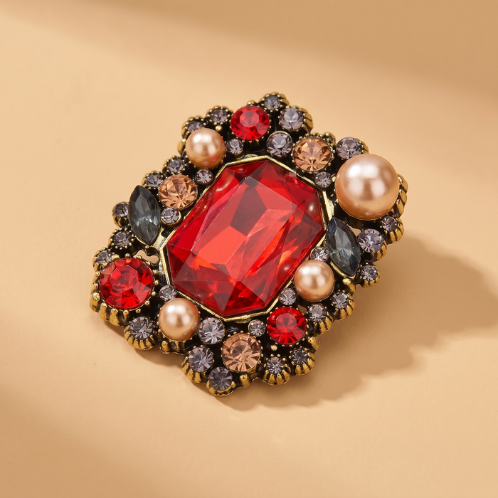 Broche Fleur Vintage · Cristal