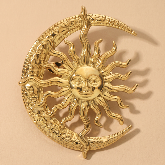 Broche Soleil & Lune · Acier