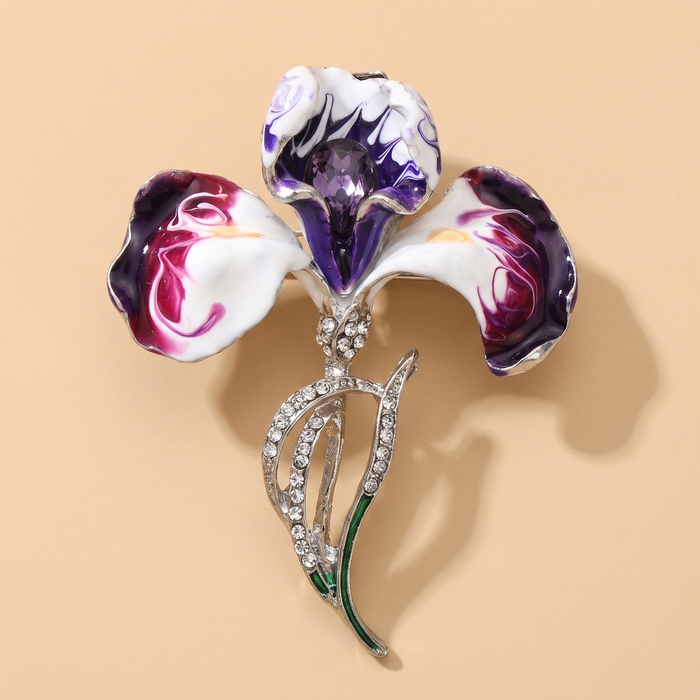 Broche Orchidée · Cristal