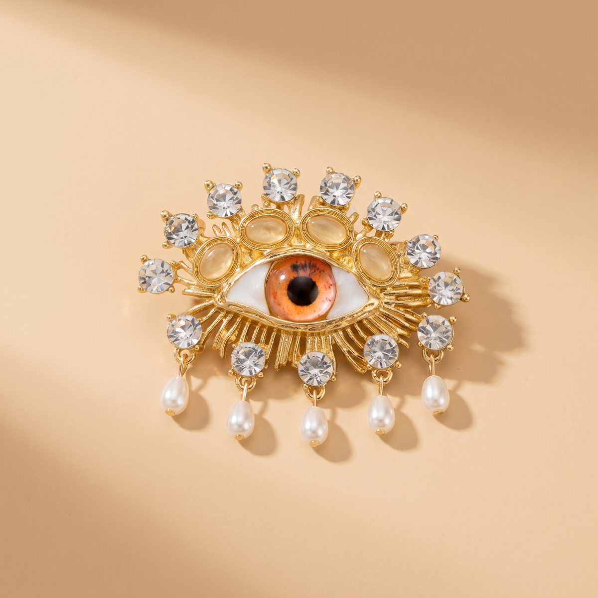 Broche Œil · Perles & Cristal